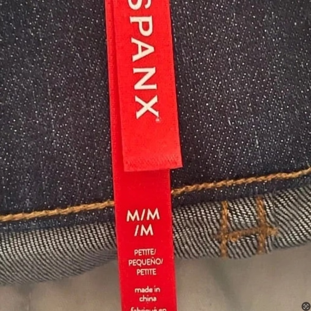 SPANX Dark Blue Flare Jeans - High Waist Wide Leg - Picture 6 of 9